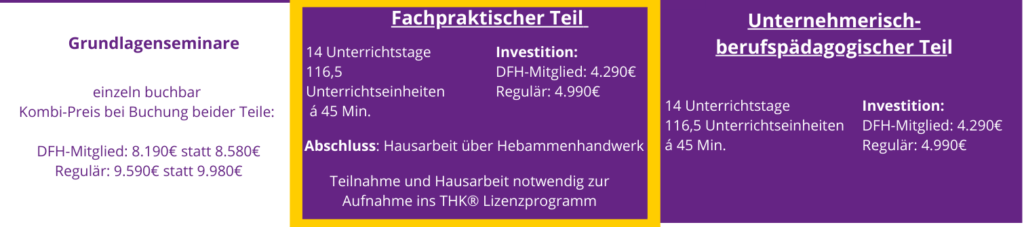 Auszug des fachpraktischen Teils aus dem THK® Curriculum